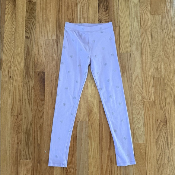 J Crew Crewcuts Girls' Glitter Snowflake Leggings, Size 8 - Picture 2 of 4